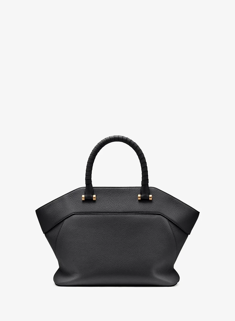 DKNY BLACK/GOLD Raegan Medium Satchel for Women | Best Price UAE