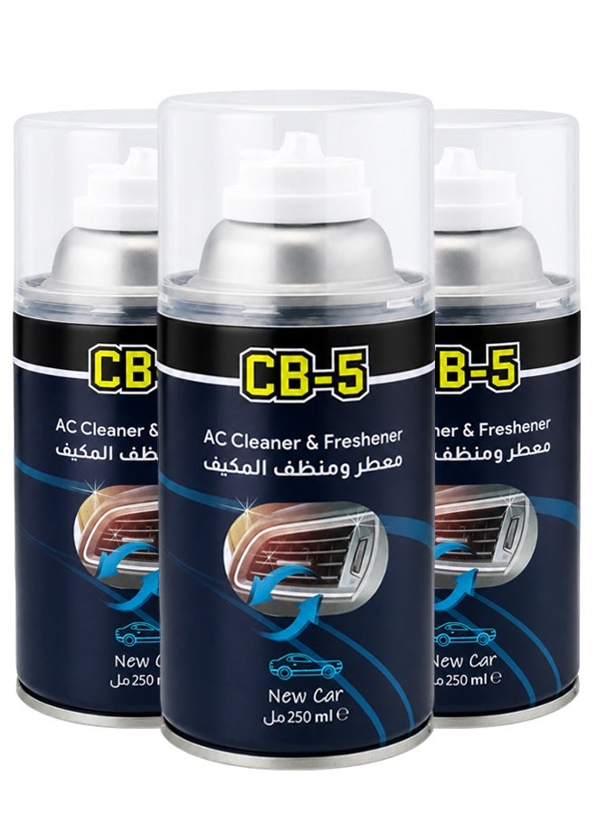 3 PCS CB-5 AC Cleaner & Freshener 250ml Car Air Conditioner Vent Cleaner Spray Air Vent Deodorizer Odor Eliminator AC Duct Cleaner Fresh Cabin Air Conditioning Cleaner for Cars SUVs Vans Pickup Trucks - Image 1