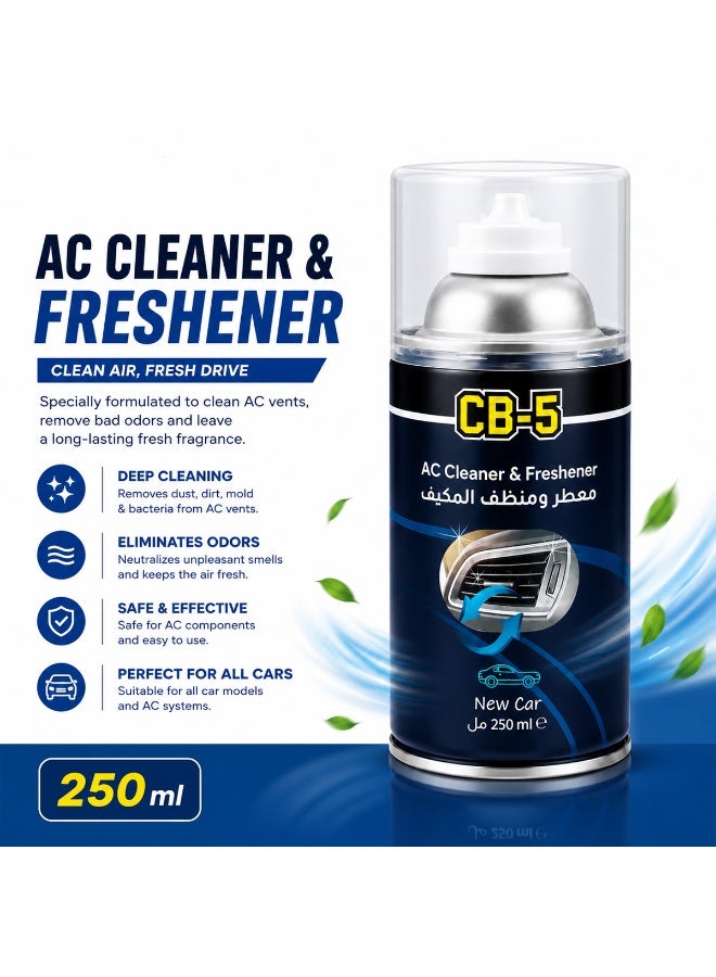3 PCS CB-5 AC Cleaner & Freshener 250ml Car Air Conditioner Vent Cleaner Spray Air Vent Deodorizer Odor Eliminator AC Duct Cleaner Fresh Cabin Air Conditioning Cleaner for Cars SUVs Vans Pickup Trucks - Image 5