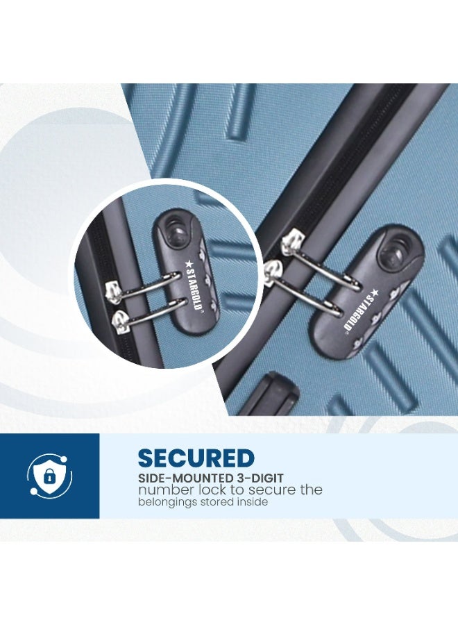 ستارجولد مجموعة أمتعة خفيفة الوزن من 3 قطع مصنوعة من مادة ABS الصلبة مع عجلات دوارة 360 درجة وقفل رقمي ومقبض من سبائك الألومنيوم - Image 5