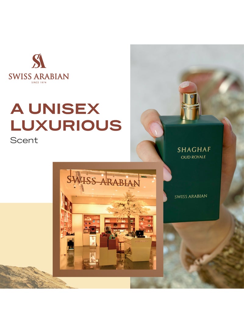 SWISS ARABIAN Shaghaf Oud Royale Eau de Parfum, 75ml, Premium Quality Perfume, Women and Men’s Fragrance, Spicy, Oud, Aromatic, Luxurious Blend Perfumes for Men and Women - Image 3