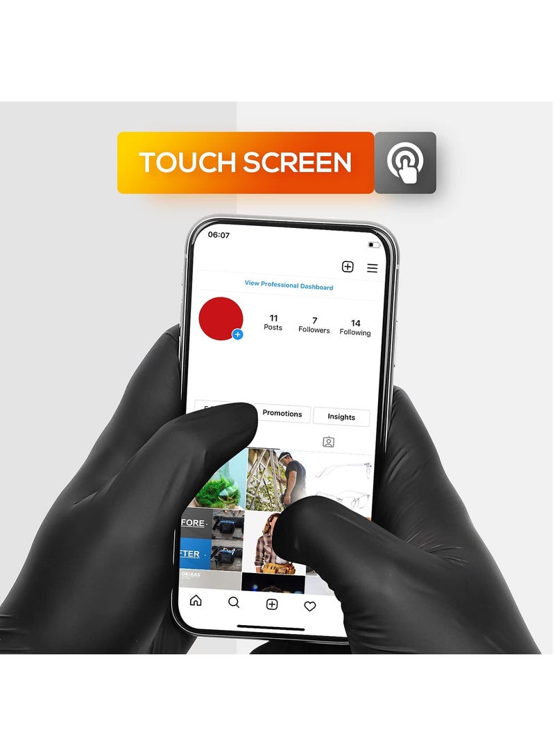 Multi Purpose Black Disposable Vinyl Powder Free Gloves Medium Size - Image 5