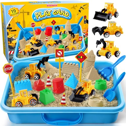 ESSENSON Sensory Bin Construction Kit with Sensory Sand Play Sand Pretend Play Beach Toy Sandbox for Girls and Boys - Image 1