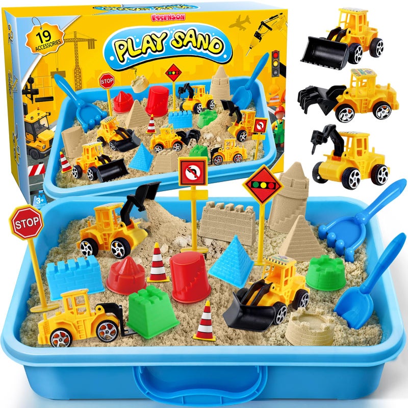 ESSENSON Sensory Bin Construction Kit with Sensory Sand Play Sand Pretend Play Beach Toy Sandbox for Girls and Boys - Image 3