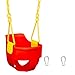 Squirrel Products Premium High Back Full Bucket Toddler Swing Seat with Finger Grip Plastic Coated Chains and Carabiners for Easy Install  Red  Squirrel Products - Image 4