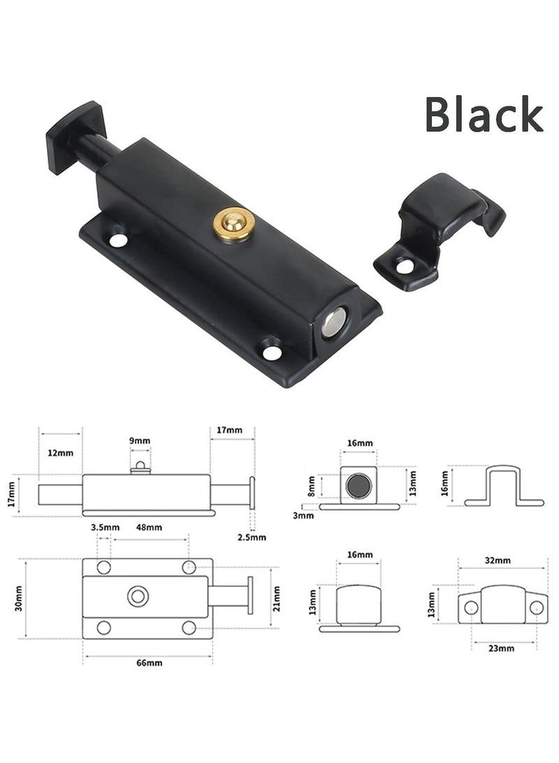 SYOSI 2 Pack Polished Chrome Door Bolt Bathroom Lock Portable Silver Black Bolts for Internal Doors - Image 4