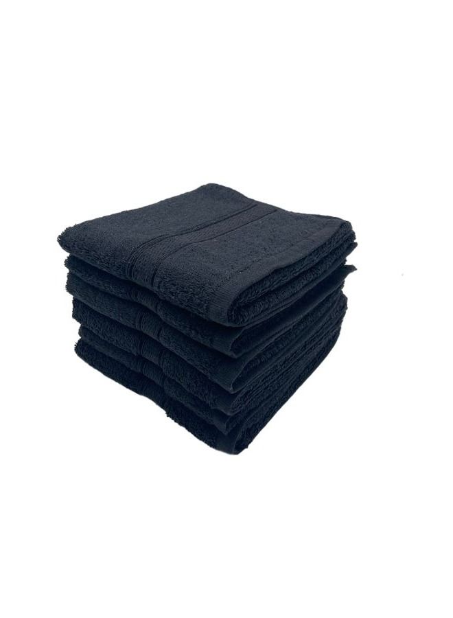BYFT Daffodil (Black) Premium Kids Towel (60x110 Cm-Set of 6) 100% Cotton, Highly Absorbent and Quick dry, Hotel and Spa Quality Bath linen with Stripe Diamond Dobby-500 Gsm  - Image 2