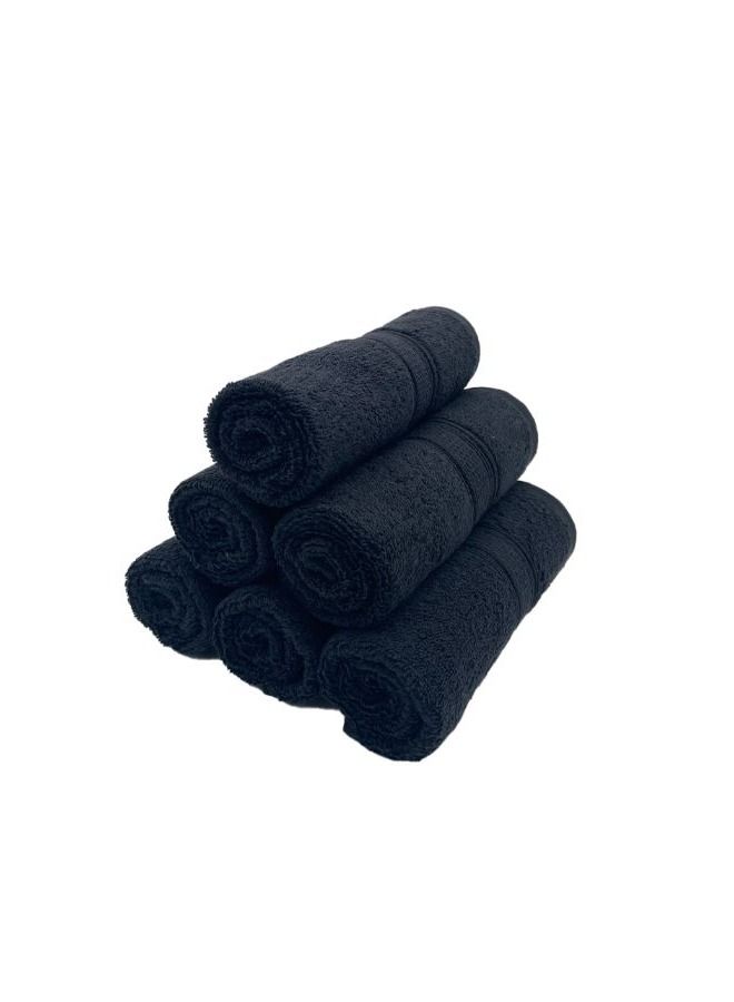 BYFT Daffodil (Black) Premium Kids Towel (60x110 Cm-Set of 6) 100% Cotton, Highly Absorbent and Quick dry, Hotel and Spa Quality Bath linen with Stripe Diamond Dobby-500 Gsm  - Image 3
