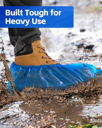 Buself Heavy Duty Disposable Shoe Covers, Extra Large 6.7x17.7 In, Thick 0.3 Oz, Waterproof Non-Slip Shoe Booties, 100 Pieces Boot Covers for Indoor/Outdoor Use, One Size Fits All - Image 3