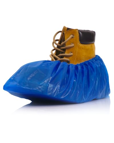 Buself Heavy Duty Disposable Shoe Covers, Extra Large 6.7x17.7 In, Thick 0.3 Oz, Waterproof Non-Slip Shoe Booties, 100 Pieces Boot Covers for Indoor/Outdoor Use, One Size Fits All - Image 1