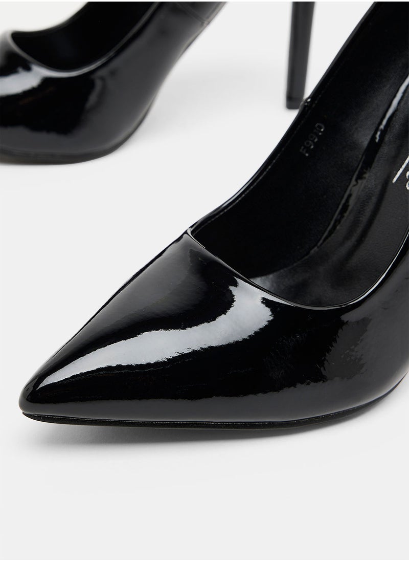 Anne Michelle - Glossy Pointed Toe Heels - Image 1