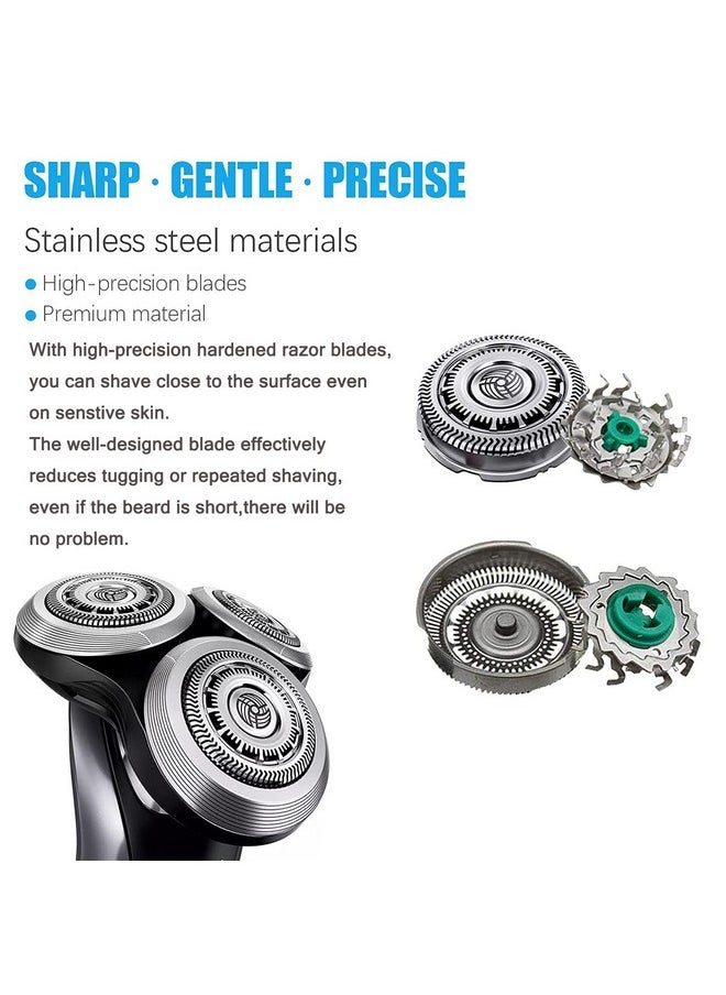 JIANCENGYB - Sh60/72 Replacement Heads Compatible With Philips Norelco 6000 Replacement Blades Electric Shavers Blades Series 6000 S6810 S6820 S6850 S6880/81 Oem Upgraded Sh60 Replacement Shaver Heads 3Pack - Image 1