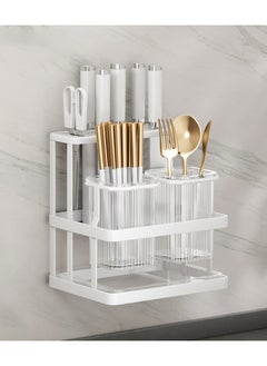 HomeGenic Cutlery Holder, Metal Flatware Organizer, Spoon Knives Fork holder, Utensils Organizer, Kitchen Organizer for Countertop, Self-Adhesive Wall-Mounted Cutlery Organizer.  - Image 1