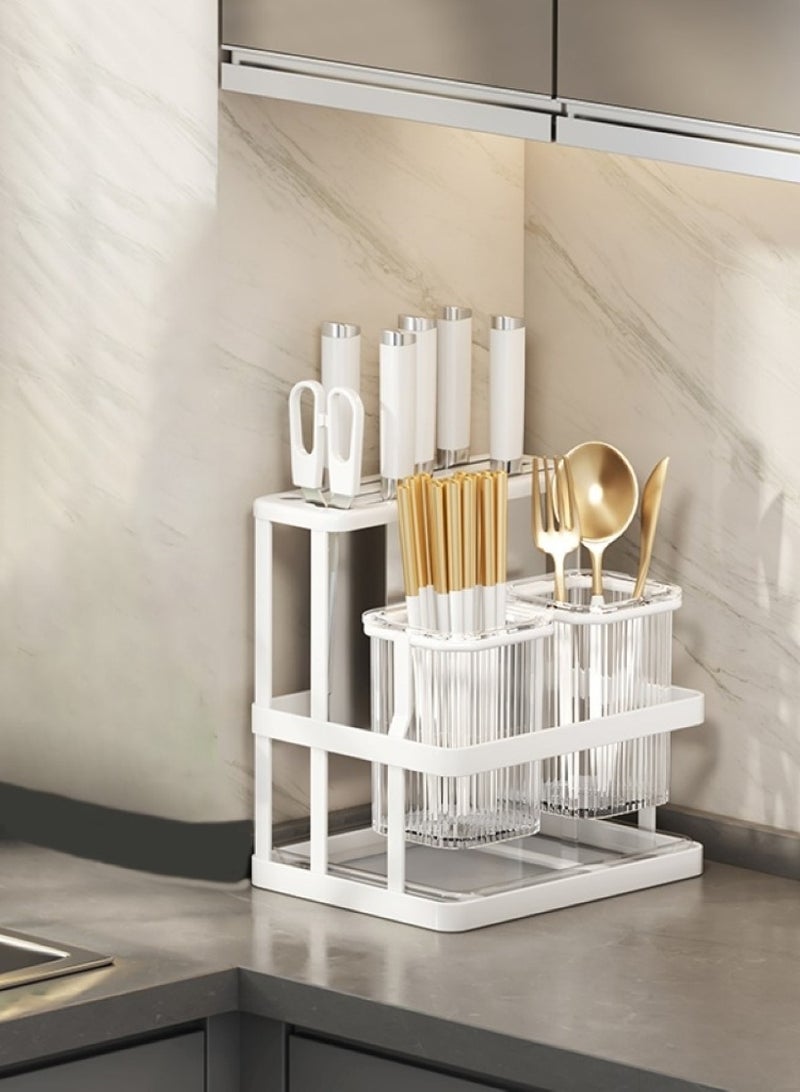 HomeGenic Cutlery Holder, Metal Flatware Organizer, Spoon Knives Fork holder, Utensils Organizer, Kitchen Organizer for Countertop, Self-Adhesive Wall-Mounted Cutlery Organizer. - Image 2