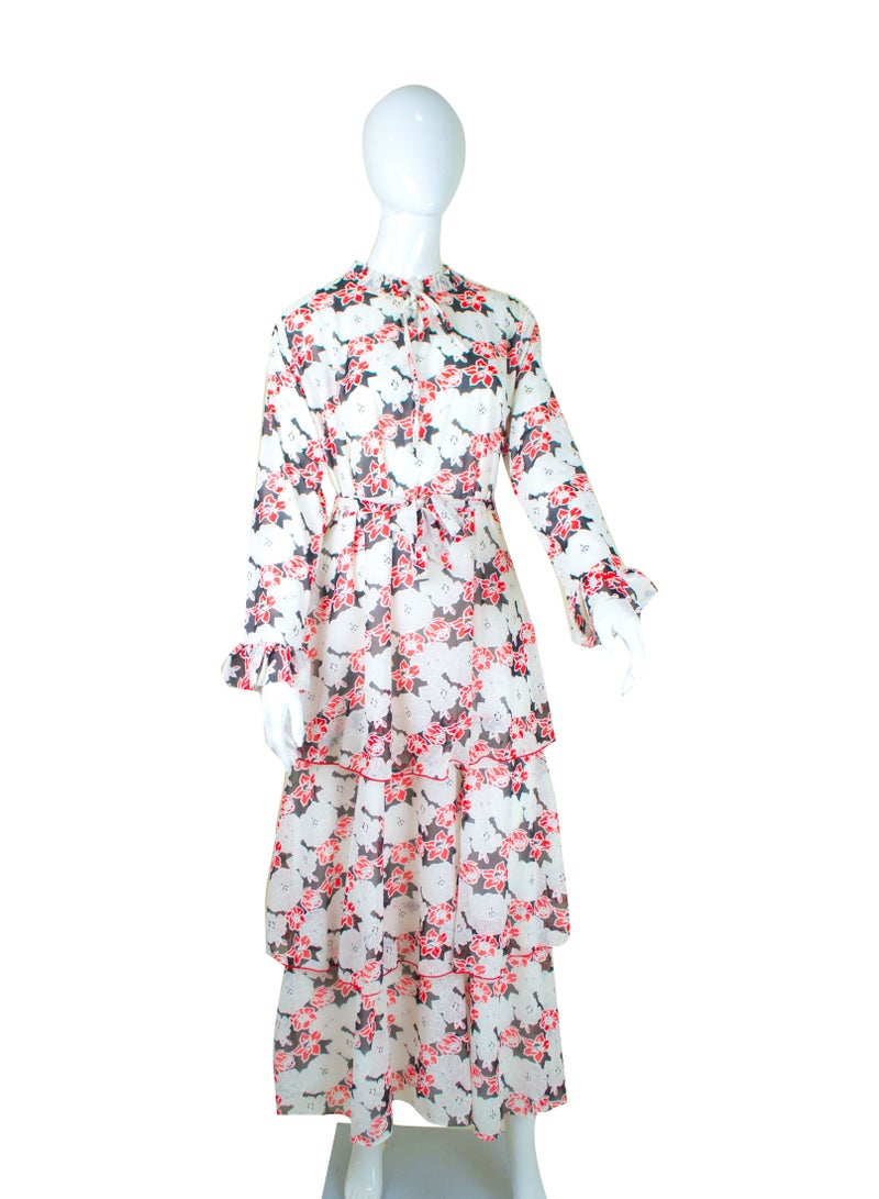 Floral Pattern Flower Print Long Dress - Image 3