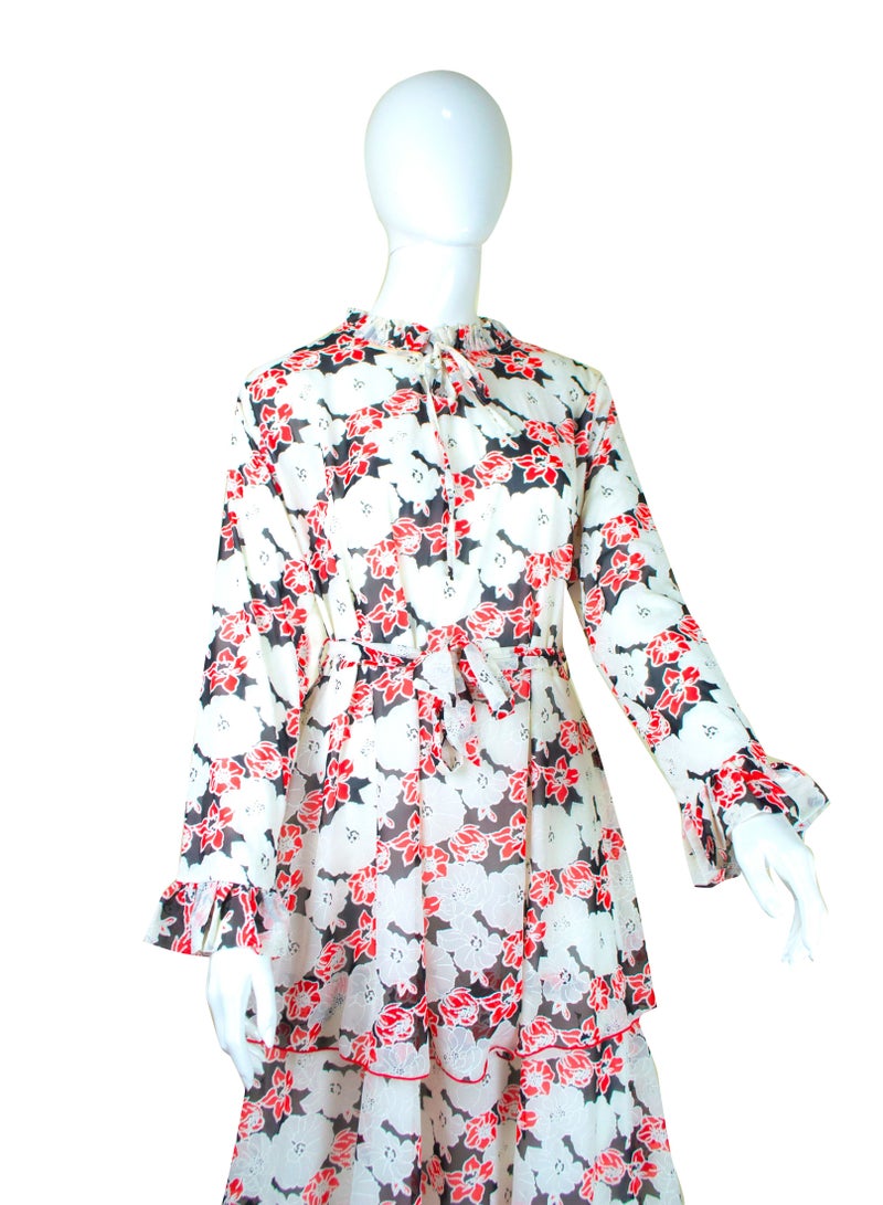 Floral Pattern Flower Print Long Dress - Image 2