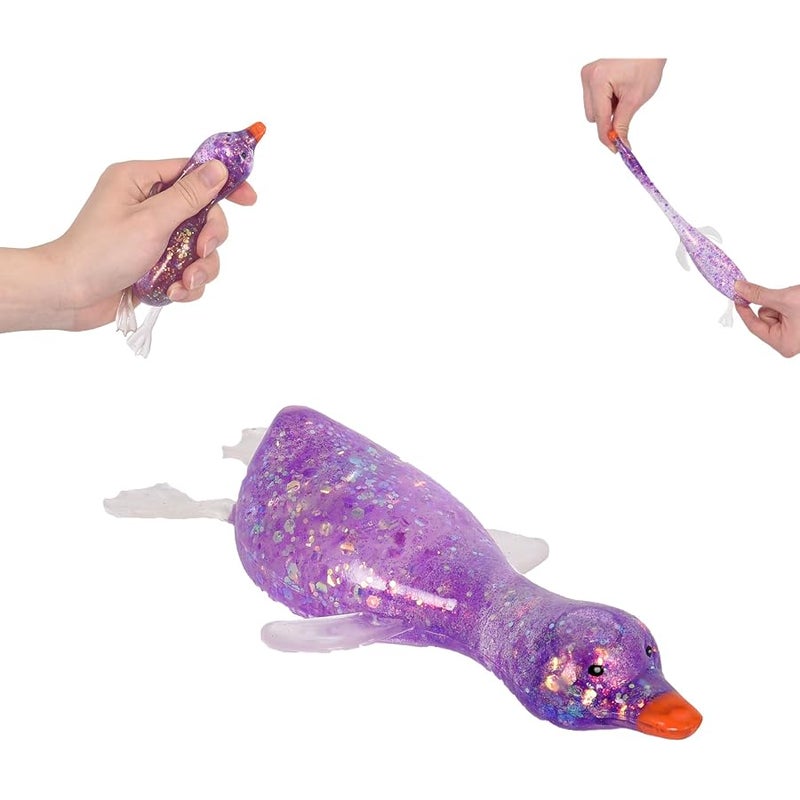 QITAI Duck Squishy Toy for Kids Ages 3 and Adults, Purple Malt-Sugar Style, Stretchy Slow-Rebound Sensory Squeeze Toy for Stress Relief and Everyday Play - Image 1