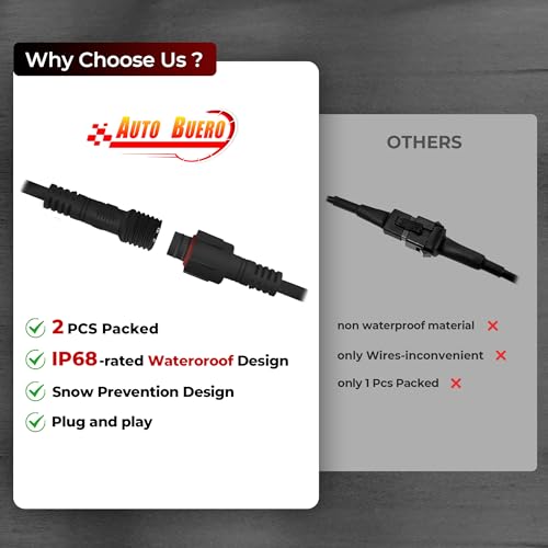 Auto Buero 8 Pods Pure White Rock Lights with 2 Pack Connectors Extension Wires,Waterproof Rock Lights Compatible with Trucks Jeep UTV SUV ATV Boat Golf Cart, Mess Free Two-Path Wiring Underglow Kits - Image 3