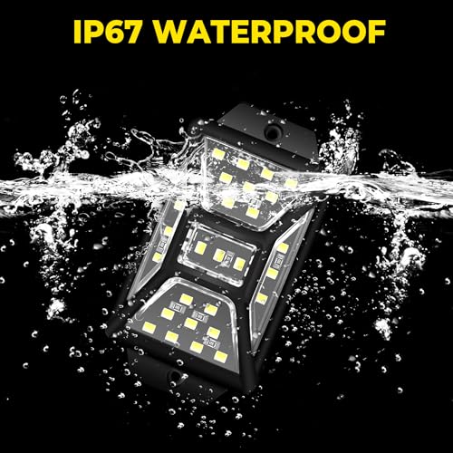 Auto Buero 8 Pods Pure White Rock Lights with 2 Pack Connectors Extension Wires,Waterproof Rock Lights Compatible with Trucks Jeep UTV SUV ATV Boat Golf Cart, Mess Free Two-Path Wiring Underglow Kits - Image 5