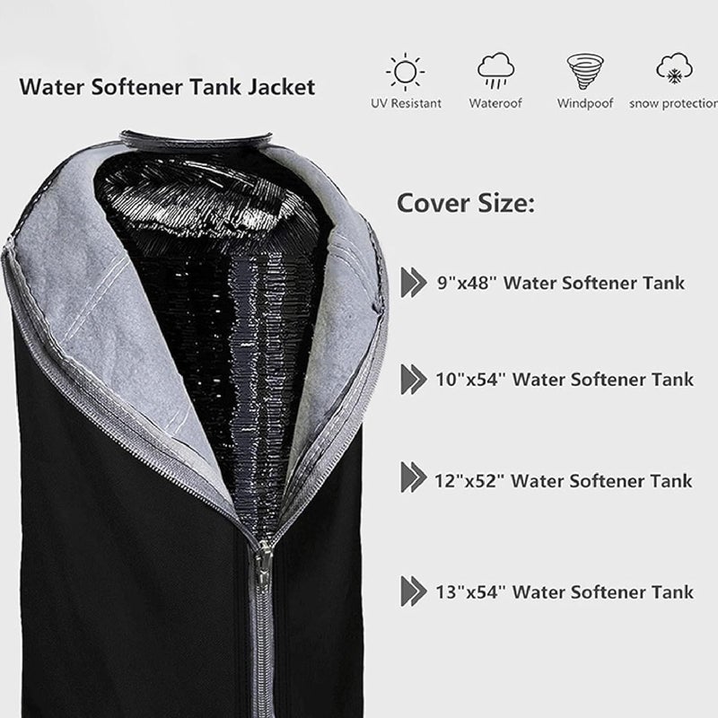 Water Softener Cover, 600D Oxford Fabric All Weather Protection Outdoor Softener Filter Brine Tank Cover for Outside Units (9 * 48in) - Image 4