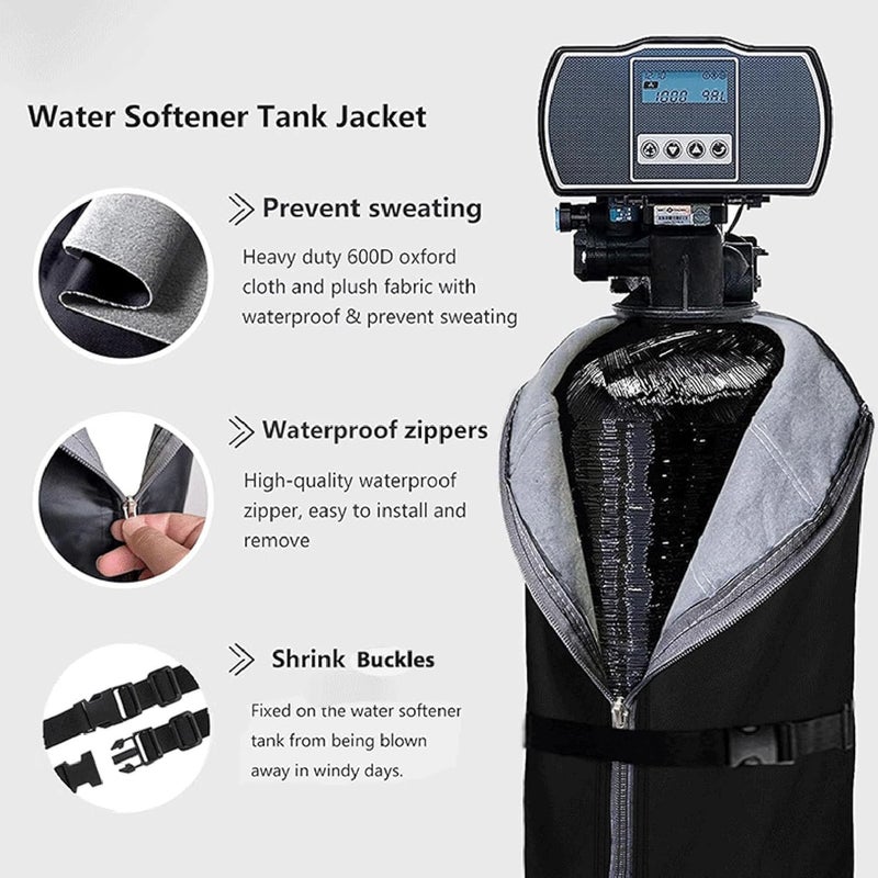 Water Softener Cover, 600D Oxford Fabric All Weather Protection Outdoor Softener Filter Brine Tank Cover for Outside Units (9 * 48in) - Image 2