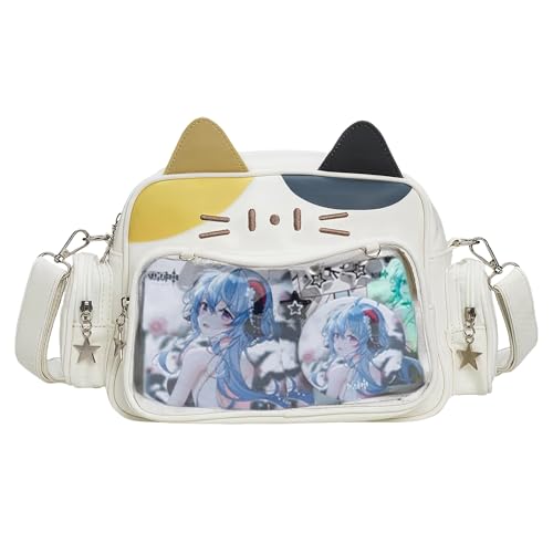 Vobomo Kawaii Ita Bag Backpack with Insert Cute Cat Crossbody Shoulder Bag Big Capacity Japanese Pin Display Bag (Tricolor) - Image 1