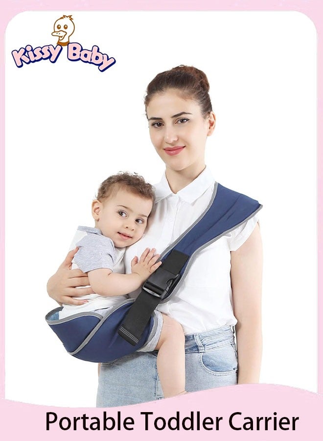 Kissy Baby Portable Toddler Carrier, Adjustable Child Sling, Ergonomic One Shoulder Labor-Saving Polyester Half Wrapped Toddler Sling with Anti-Slip Particles, for Toddler, Children 6-36 Months - Image 1