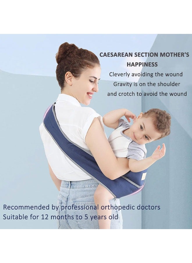 Kissy Baby Portable Toddler Carrier, Adjustable Child Sling, Ergonomic One Shoulder Labor-Saving Polyester Half Wrapped Toddler Sling with Anti-Slip Particles, for Toddler, Children 6-36 Months - Image 5