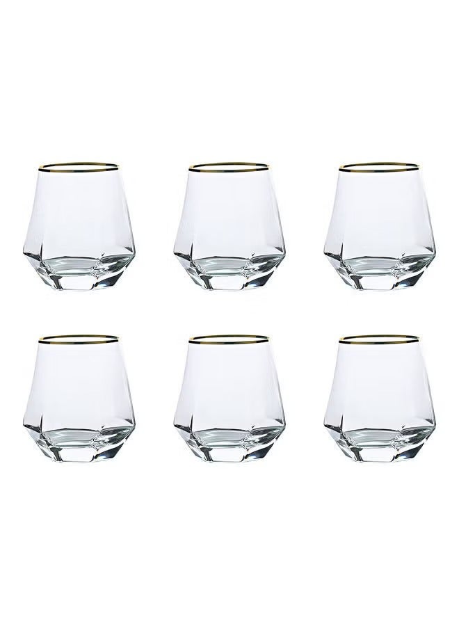 6-Piece Hexagonal Low Glass Set Clear 9.2x9.3cm - Image 1