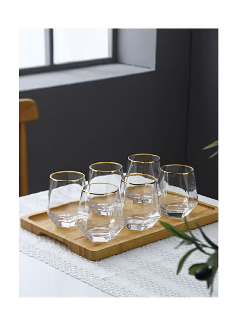 6-Piece Hexagonal Low Glass Set Clear 9.2x9.3cm - Image 2