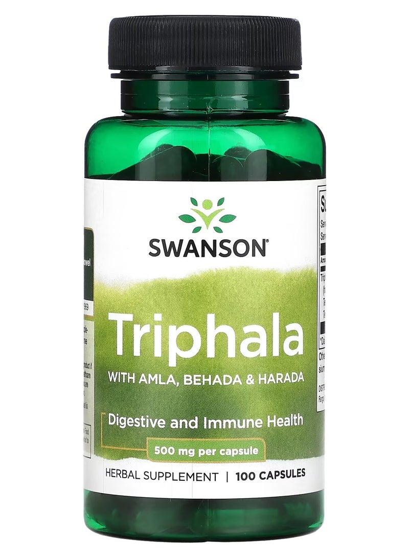 Swanson, Triphala with Amla, Behada & Harada, 500 mg, 100 Capsules