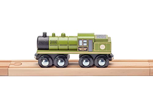 Maxim Enterprise, Maxim Enterprise Inc. Wooden Train Engine, Heritage Engine Locomotive for Toy Train, Compatible with Thomas & Friends, Brio Railway Set & Other Major Brands Wooden Train Set and Accessories, Green - Image 2