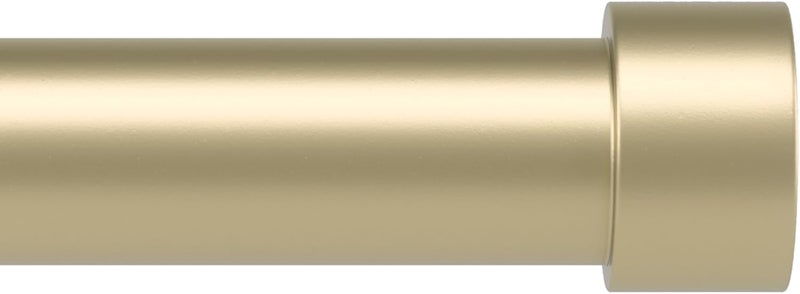 UMBRA Cappa Modern 1" Curtain Rod 66-120", Includes 2 Matching Finials, Brackets & Hardware, Brass - Image 1
