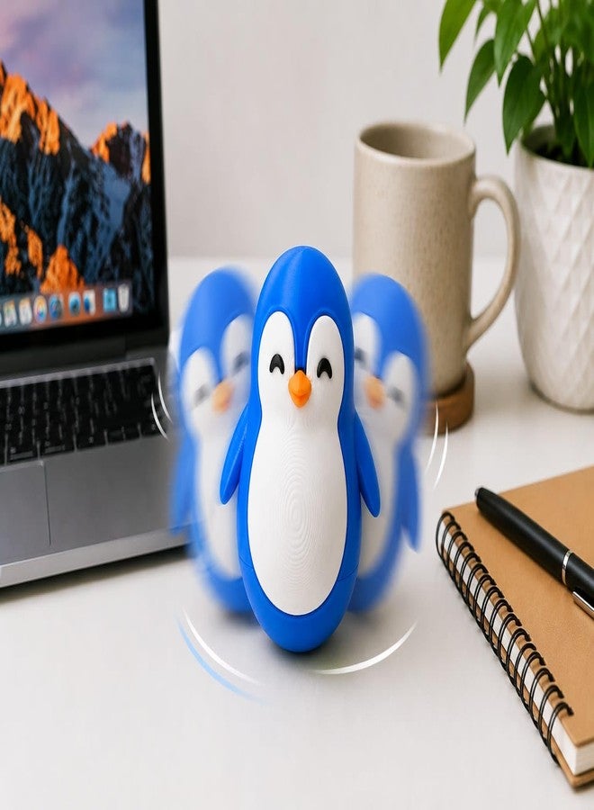 HICHISO Roly Poly Penguin Wobbler | Cute Self-Righting Penguin Desk Toy | Stress Relief Fidget Toy | Mini Penguin Collectible | Office Desk Decor & Gift (Value Pack - Penguin Family, All 4 Colours) - Image 4