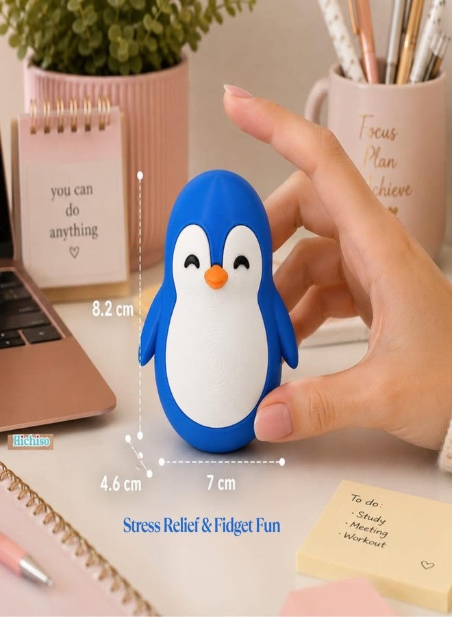 HICHISO Roly Poly Penguin Wobbler | Cute Self-Righting Penguin Desk Toy | Stress Relief Fidget Toy | Mini Penguin Collectible | Office Desk Decor & Gift (Value Pack - Penguin Family, All 4 Colours) - Image 2