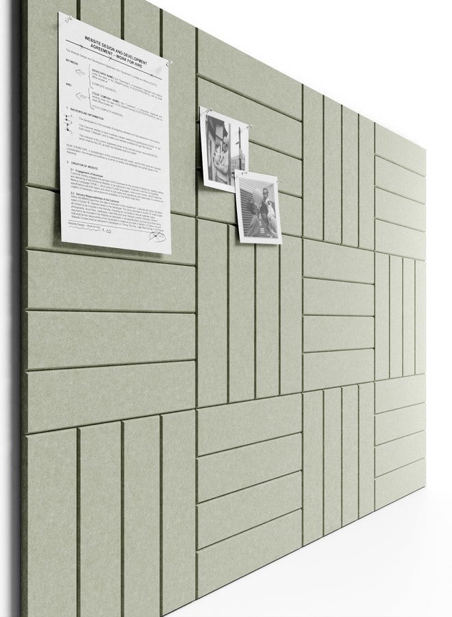 Bumusty Large Felt Bulletin Board 48" x 36" Cork Board Alternative-12 Pack with 70 Safe Removable Adhesive Tabs, Cork Boards for Walls for Home Office Classroom Pin Board-Sage - Image 1