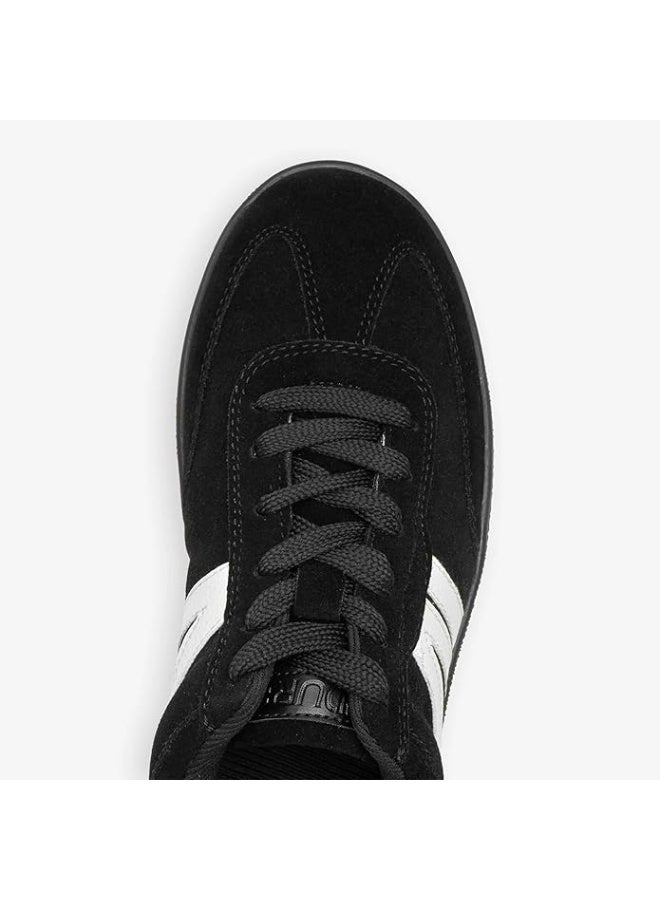 NDURE Women's Retro Sneakers, Lace-Up Low Top, Mixed Material Upper, Casual Athletic Style - Image 3