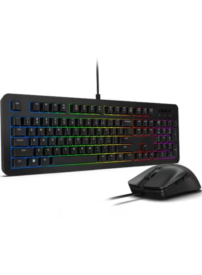 لينوفو Legion KM310 RGB Gaming Combo 2-in-1 Keyboard 5-zone RGB illumination, Up to 20 million clicks, 3-zone layout, Mouse Up to 8000 DPI, 57g ultralight weight- English Black - Image 1