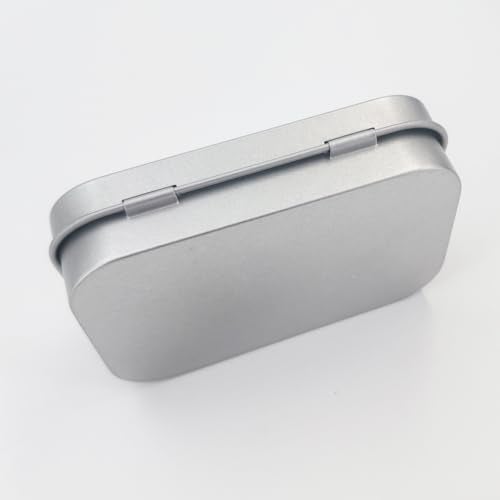 Goodma 20 Pieces Rectangular Metal Empty Hinged Tins Containers Basic Necessities Home Storage Organizer Mini Box Set, 3.75 x 2.45 x 0.8 inch (Silver) - Image 5