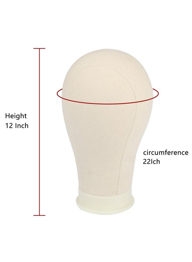 إكستريند رأس شعر مستعار من القماش من XTREND مقاس 21-24 بوصة لصنع خصلات الشعر/الشعر المستعار/وصلات الشعر، صنع عرض وتصفيف الشعر، رأس مانيكان مع مجموعة حامل شعر مستعار، إكسسوارات شعر برأس مانيكان من القماش مقاس 22 بوصة - Image 4