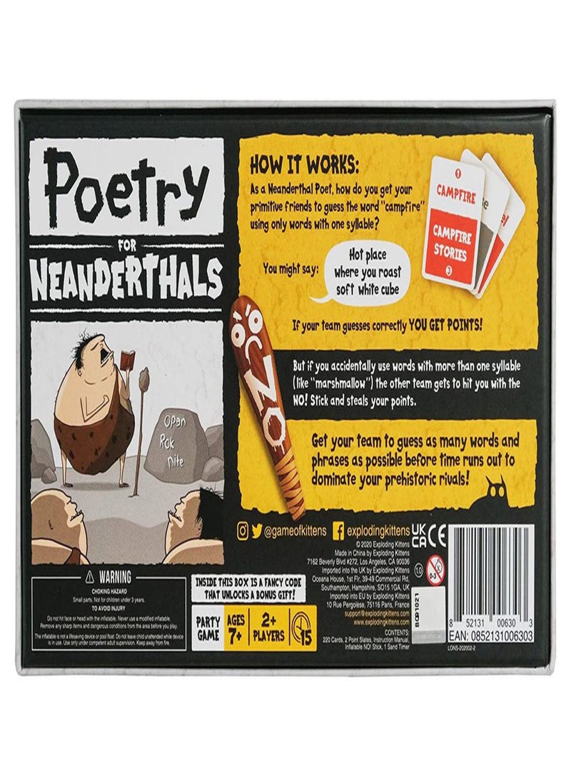 Exploding Kittens Poetry For Neanderthals Card Game - Image 3