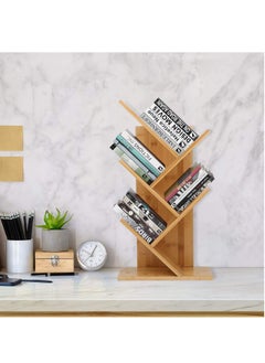 5-Shelf Tree Shape Desk Bookcase Wooden Display Shelf Storage Rack