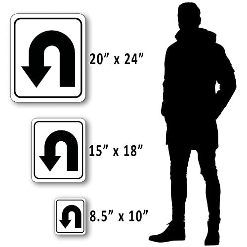 Work House Signs U-Turn Right Arrow Aluminum Composite Outdoor Sign - Right Turn Only - 8.5" X10" - Image 3