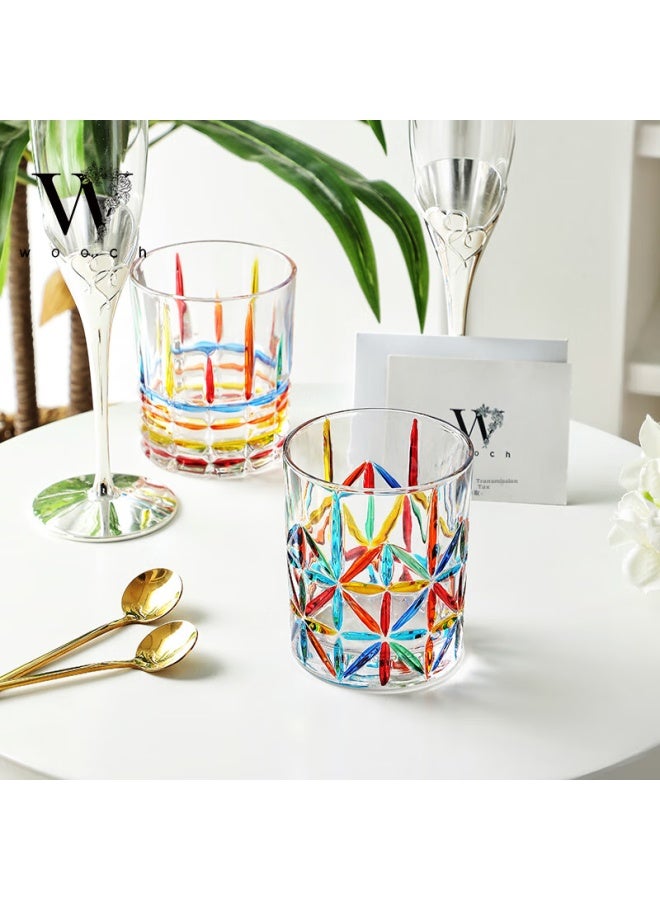 Wooch High-value Painted Gemstone Glass Cup Set, Couple Gift Box, Wedding Gift, New Couple Souvenir, Housewarming Present - Image 2
