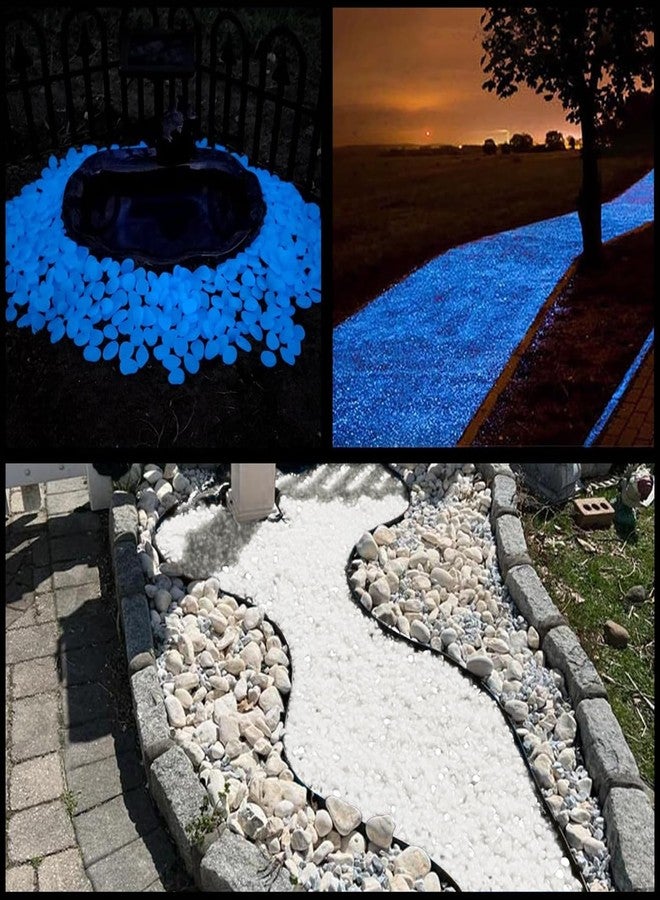 NAMTSO Glow in The Dark Rocks Outdoor, 500 pcs White Solar Rocks for Landscaping, Outdoor Decor Glow in The Dark Stones, Glowing Pebbles for Garden Backyard Patio Lawn Path, Powered by Sunlight - Image 1