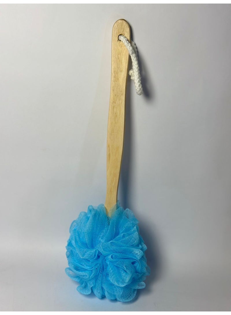 إسفنجة لوفا لتنظيف الظهر، إسفنجة استحمام بمقبض خشبي طويل، فرشاة استحمام لوفا، غسالة تنظيف خلفية ناعمة من النايلون، ليفة تقشير للرجال والنساء على عصا للجسم - قطعة واحدة - متعدد الألوان - Image 2