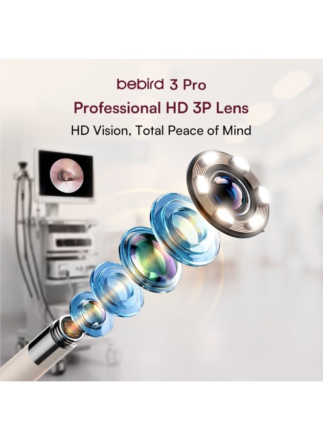 بيبيرد جهاز تنظيف الأذن الذكي Bebird EarSight Pro باللون الذهبي الوردي مزود بملقط مدمج يعمل بمحرك وكاميرا منظار أذن عالية الدقة 10 ميجابكسل وقاعدة شحن مغناطيسية - Image 3