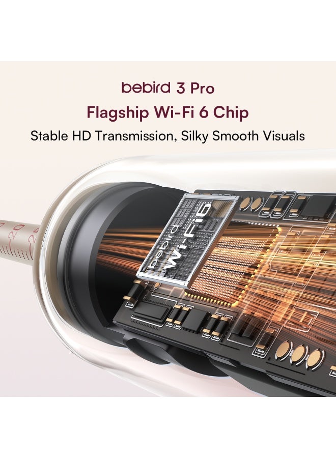 بيبيرد جهاز تنظيف الأذن الذكي Bebird EarSight Pro باللون الذهبي الوردي مزود بملقط مدمج يعمل بمحرك وكاميرا منظار أذن عالية الدقة 10 ميجابكسل وقاعدة شحن مغناطيسية - Image 4