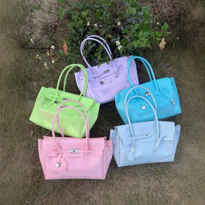 Women's Jelly Tote Shoulder Bag, Summer PVC Handbag - Image 2