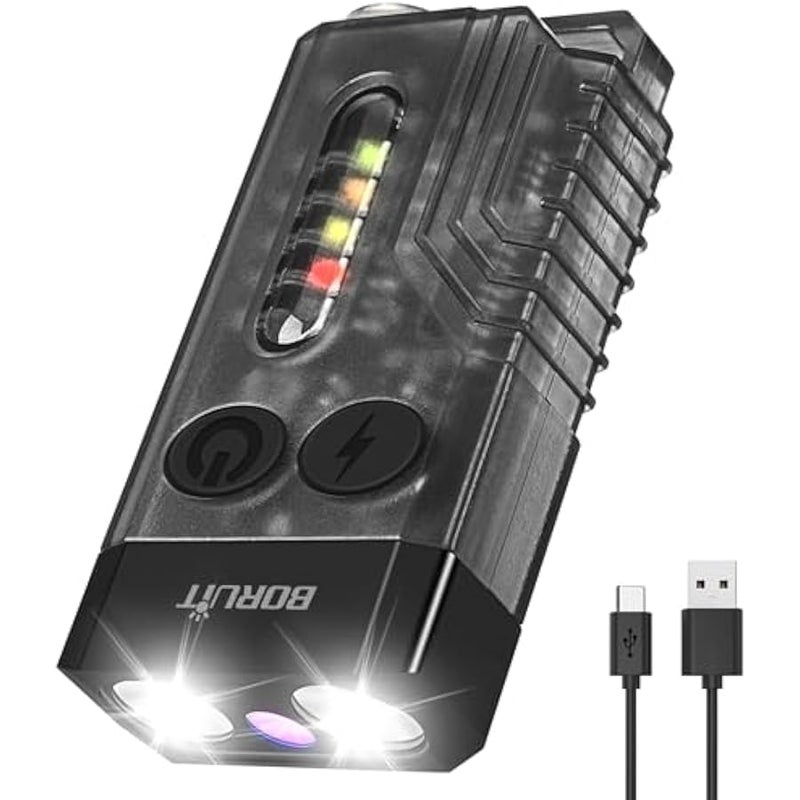 V10 Mini LED Flashlight, 1000 Lumens Keychain Flashlight with 80dB Audible Alarm, 365nm UV Light, Magnetic Flashlight with IPX4 Waterproof - Image 1